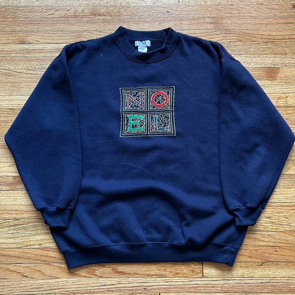 Vintage NOEL Christmas Sweater / Medium / 90s - Picture 1 of 7